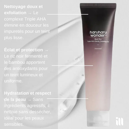 Haruharu wonder - Black Rice Triple AHA Gentle Cleansing Gel SillkyGlow