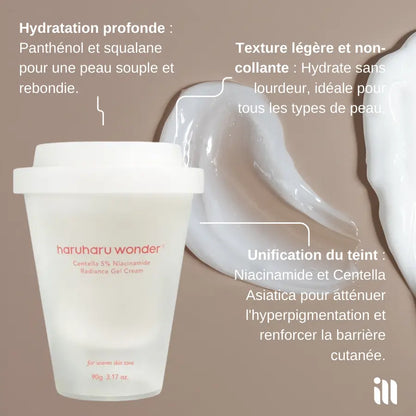 Haruharu wonder - Centella 5% Niacinamide Radiance Gel Cream SillkyGlow
